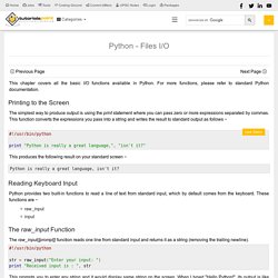 Python Files I/O
