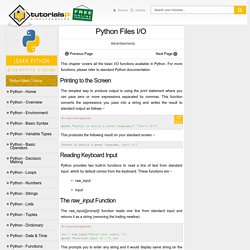 Python Files I/O