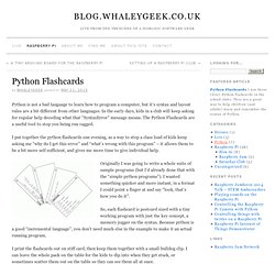 Python Flashcards » blog.whaleygeek.co.uk