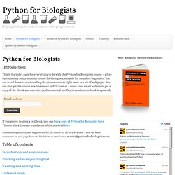 Introduction to Python for biologists