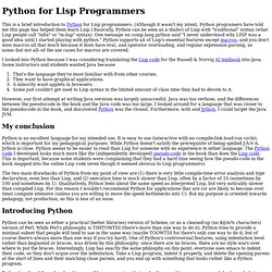 Python for Lisp Programmers
