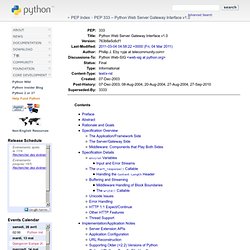 Python Web Server Gateway Interface v1.0