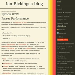 Python HTML Parser Performance