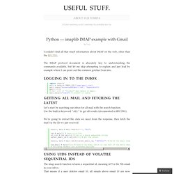 Python — imaplib IMAP example with Gmail