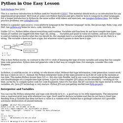 Python In One Easy Lesson