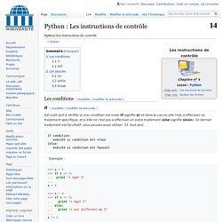 Python/Les instructions de contrôle