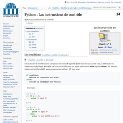 Python/Les instructions de contrôle