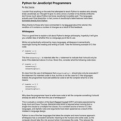 Python for JavaScript Programmers