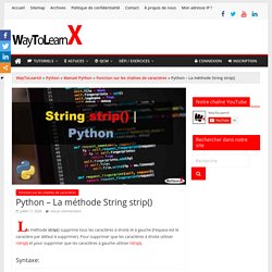 Python – La méthode String strip()