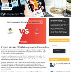 PYTHON VS JAVA-Which Language to Choose for your Application?