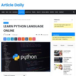LEARN PYTHON LANGUAGE ONLINE - Article Daily
