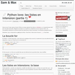 Python love: les listes en intention (partie 1)
