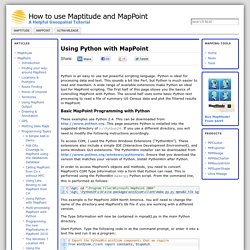 Using Python with MapPoint « How to use Maptitude and MapPoint