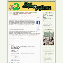 Python and Microsoft Office – Using PyWin32