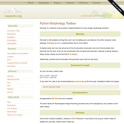 Python Morphology Toolbox