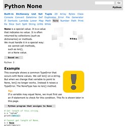 Python None Use: TypeError