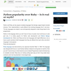 Python popularity over Ruby – Is it real or myth?