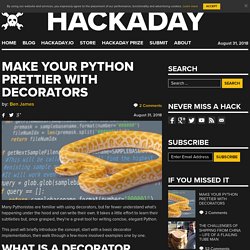 Make Your Python Prettier With Decorators