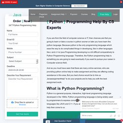 Online Python Help By Python Experts