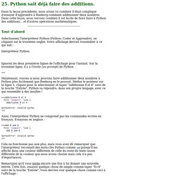 25. Python sait déjà faire des additions.