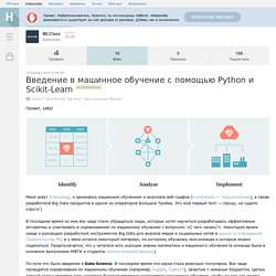 !!!!!Введение в машинное обучение с помощью Python и Scikit-Learn / Блог компании MLClass