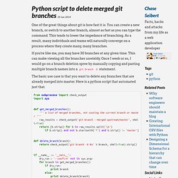 Python script to delete merged git branches