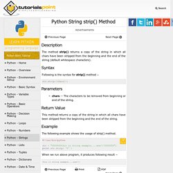 Python String strip() Method