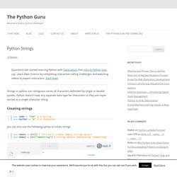 Python Strings - The Python Guru