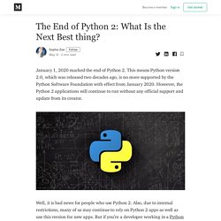 The End of Python 2: What Is the Next Best thing? - Sophia Zoe - Medium