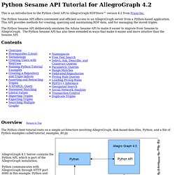 Python API Tutorial for AllegroGraph 4.0