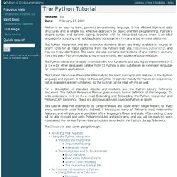 The Python Tutorial — Python v3.0.1 documentation