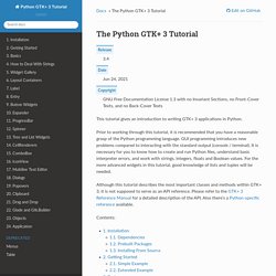 The Python GTK+ 3 Tutorial — Python GTK+ 3 Tutorial 1.0 documentation