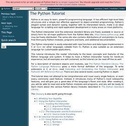 The Python Tutorial — Python v2.7 documentation: IBM Edition