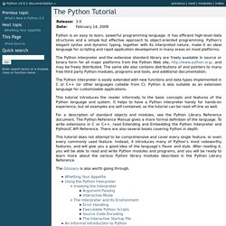 The Python Tutorial — Python v3.0.1 documentation