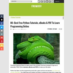 80+ Best Free Python Tutorials, eBooks & PDF To Learn Programming Online