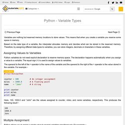 Python Variable Types