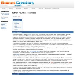Python Pour Les Jeux Video