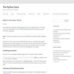 Python virtualenv Guide - The Python Guru