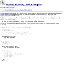 Python Vs Ruby Code Examples