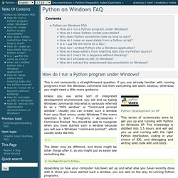 on Windows FAQ — Python v2.7.2 documentation