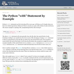 The Python "with" Statement by Example