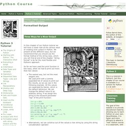 Python3 Tutorial: Formatted Output