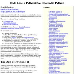 Code Like a Pythonista