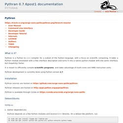 Pythran — Pythran 0.7.6post1 documentation