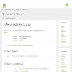 QAxFactory Class