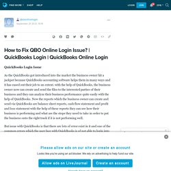 How to Fix QBO Online Login Issue?