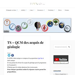 TS - QCM des acquis de géologie - SVT4ever