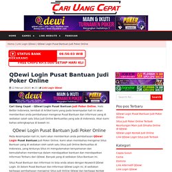 QDewi Login Pusat Bantuan Judi Poker Online