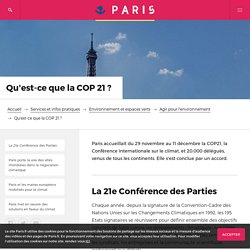 Qu'est-ce que la COP 21?