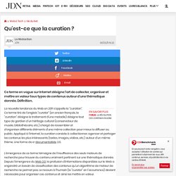 Qu'est-ce que la curation